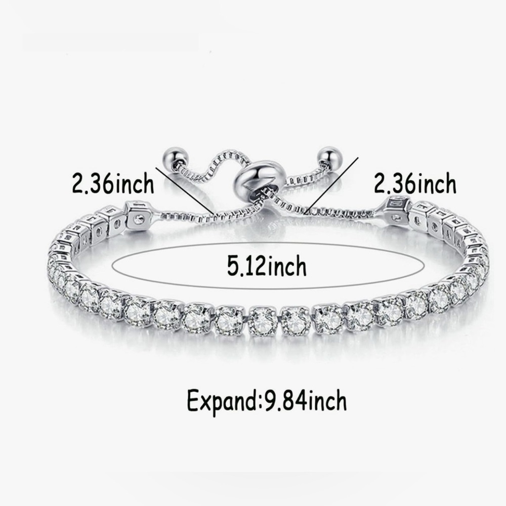 Silver Rhinestone Bracelet - Picture 2 of 4